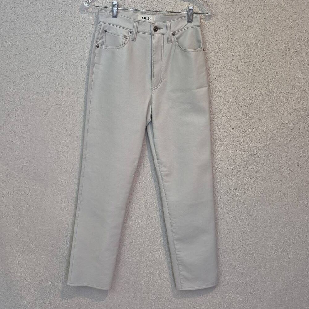 New Agolde Pants Recycled Leather High Rise Size 24